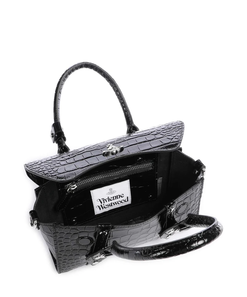 Vivienne Westwood Bettina Embossed Croc Mini Bolso de mano black