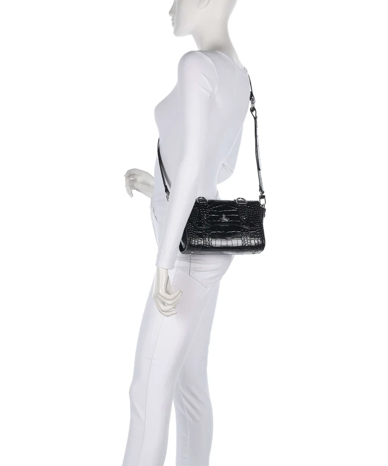 Vivienne Westwood Kimmy Embossed Croc Bandolera black