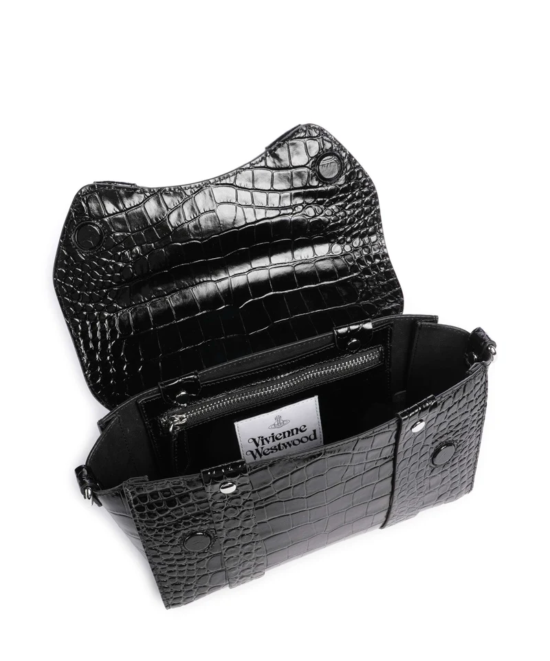 Vivienne Westwood Kimmy Embossed Croc Bandolera black
