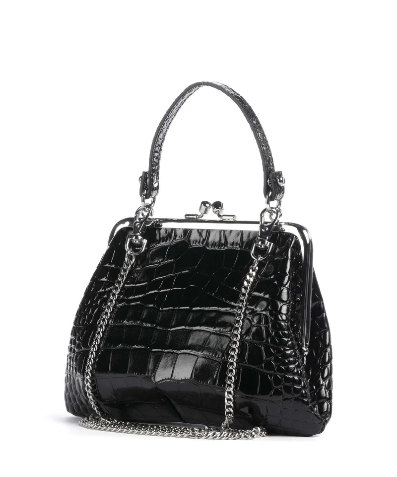 Vivienne Westwood Granny Frame Embossed Croc Bolso de mano black