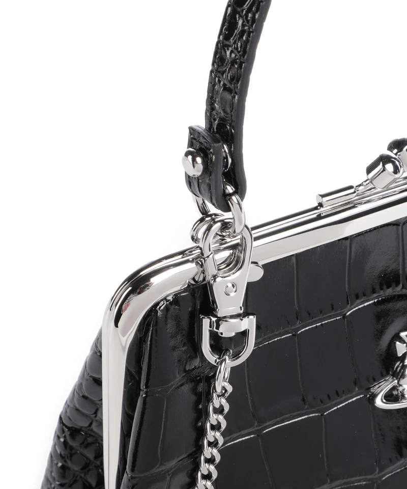 Vivienne Westwood Granny Frame Embossed Croc Bolso de mano black