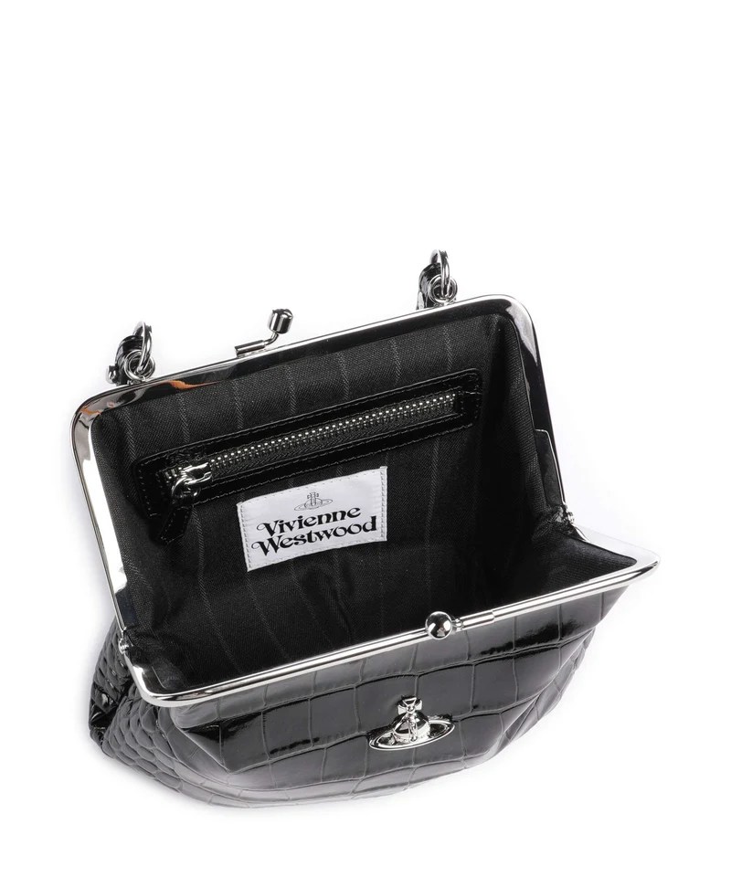 Vivienne Westwood Granny Frame Embossed Croc Bolso de mano black