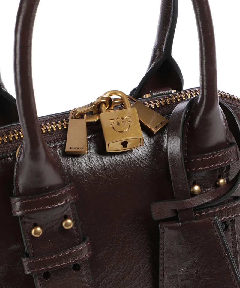 Pinko Bowling Mini Bolso de mano rosso mogano/antique gold