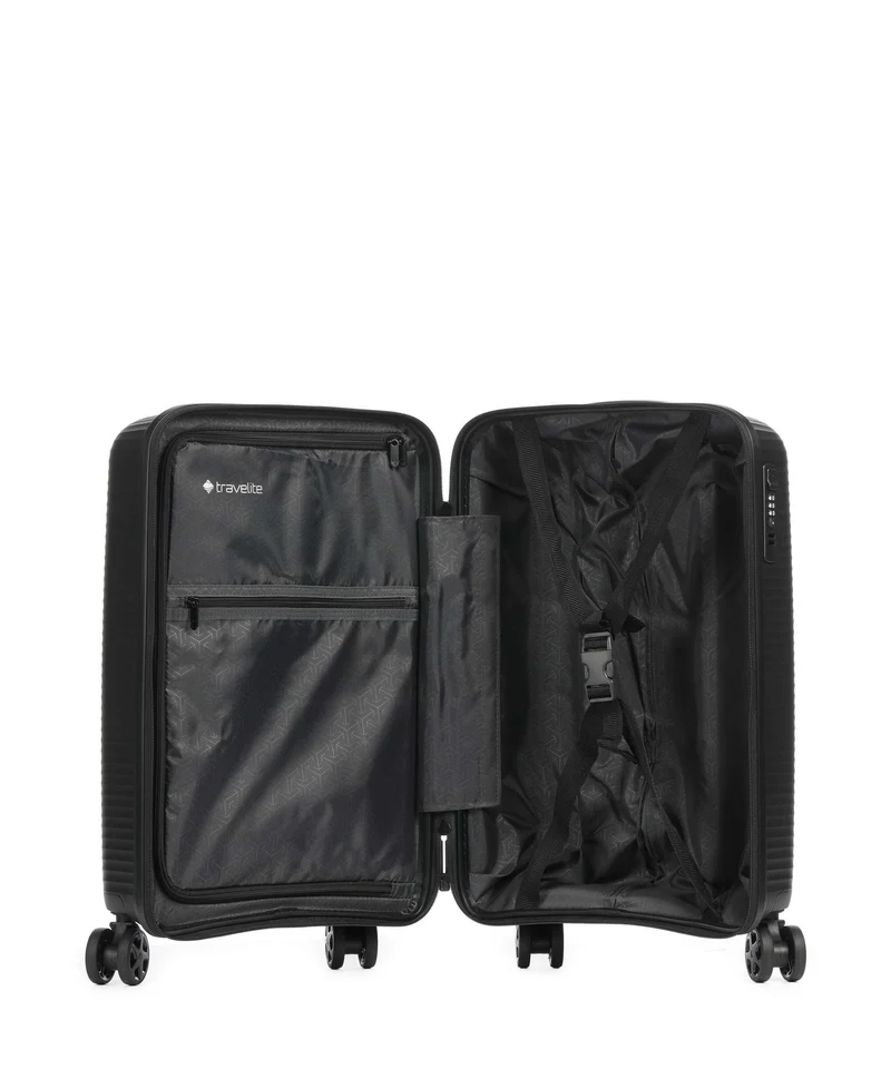 Travelite Air Stripe Slim Maleta con 4 ruedas black