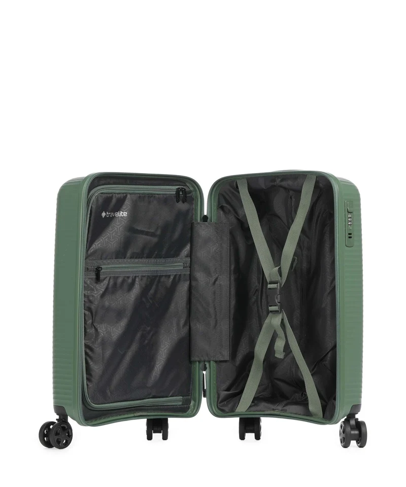 Travelite Air Stripe Slim Maleta con 4 ruedas green