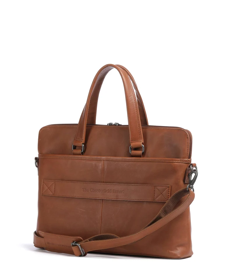 The Chesterfield Brand Wax Pull Up Cow Elvas Bolso para portátil cognac