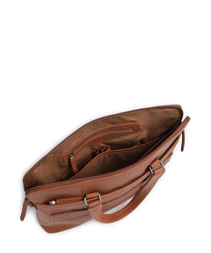The Chesterfield Brand Wax Pull Up Cow Elvas Bolso para portátil cognac