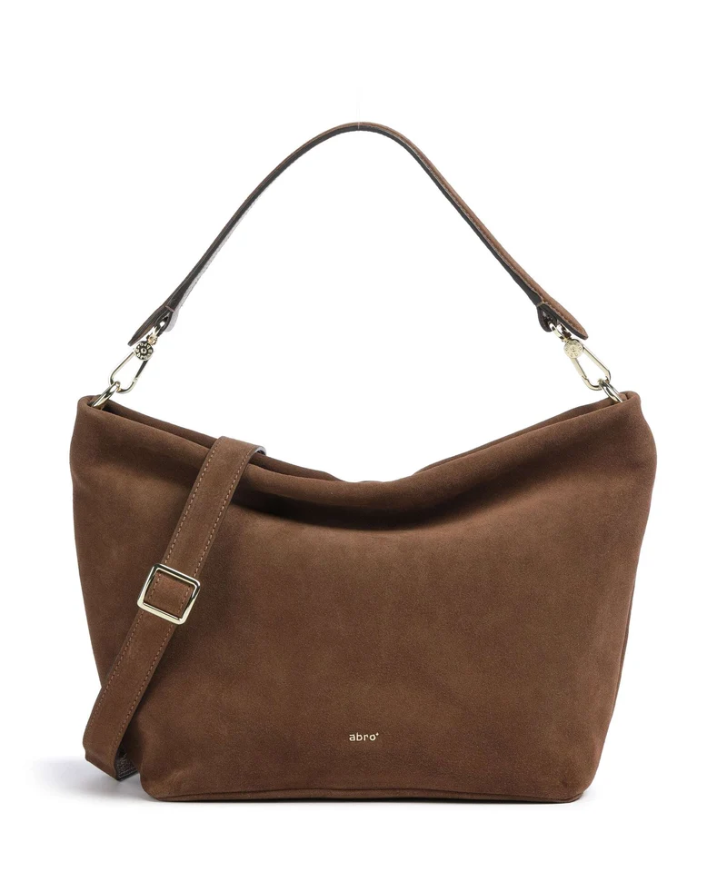 Abro Suede Ebony Bolso de hobo wood