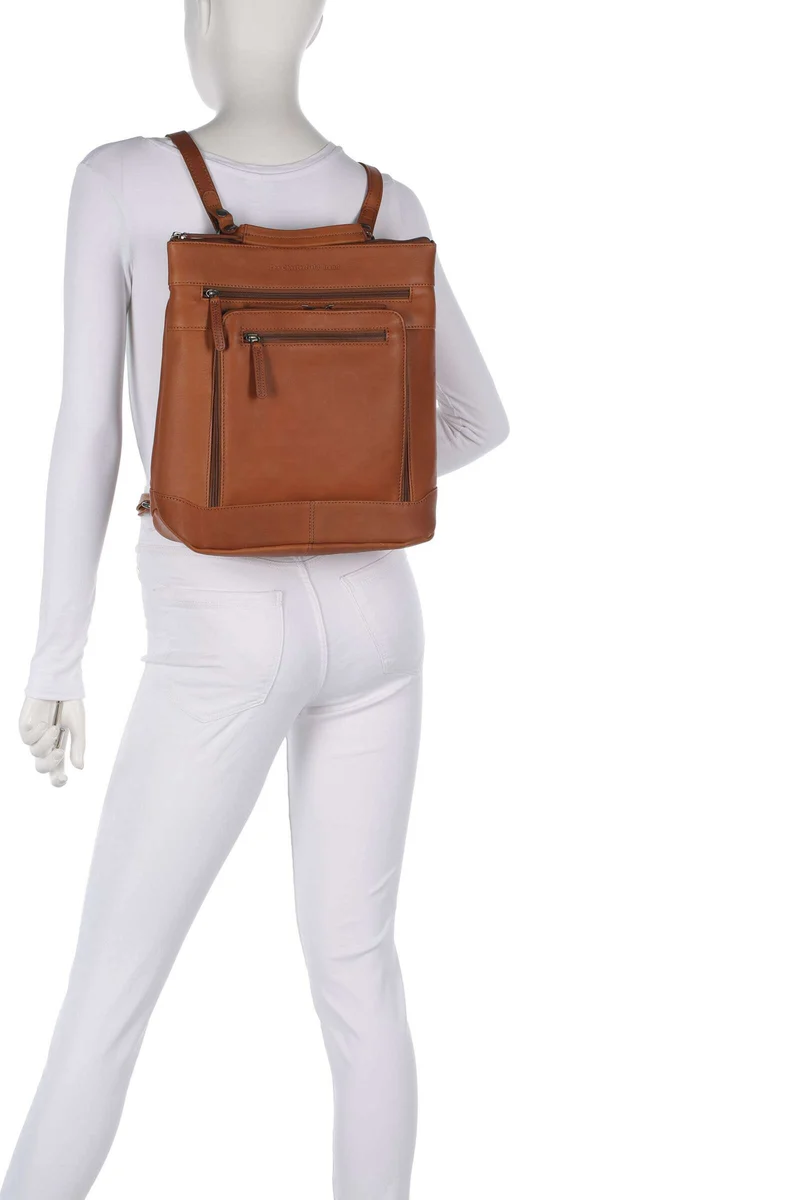 The Chesterfield Brand Wax Pull Up Cow Caldero Mochila cognac