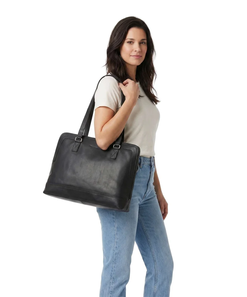 The Chesterfield Brand Wax Pull Up Cow Elvar Bolso de hombro black