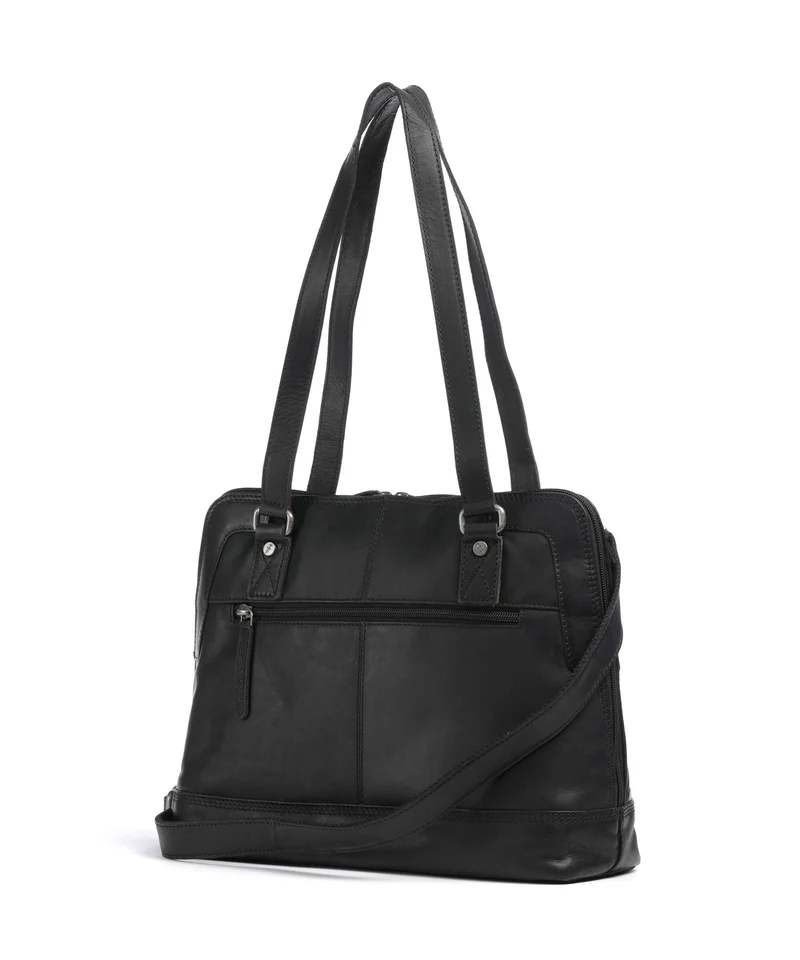 The Chesterfield Brand Wax Pull Up Cow Seron Bolso de hombro black