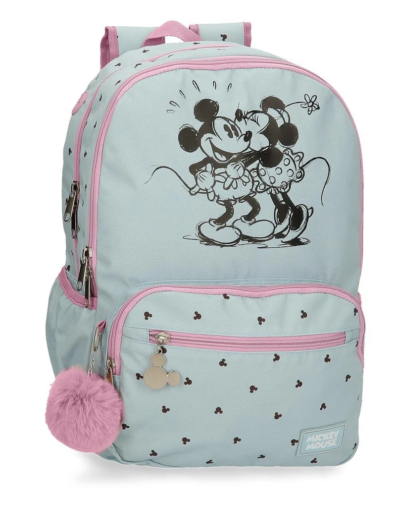 37927D1 MOCHILA ADAP. 44CM 2C. MICKEY Y MINNIE KISSES