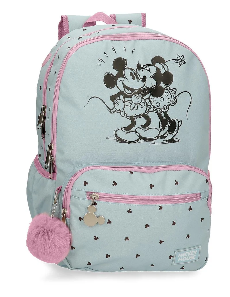 3792721 MOCHILA 44CM 2C. MICKEY Y MINNIE KISSES