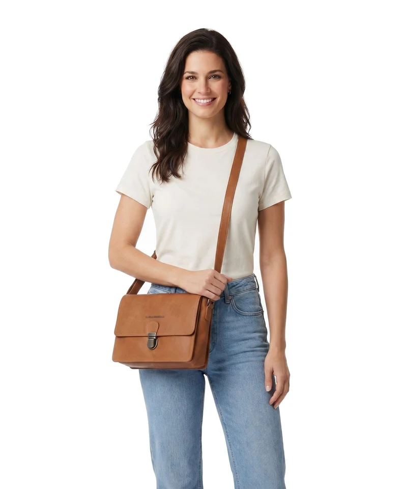 The Chesterfield Brand Wax Pull Up Cow Lunor Bolso de hombro cognac