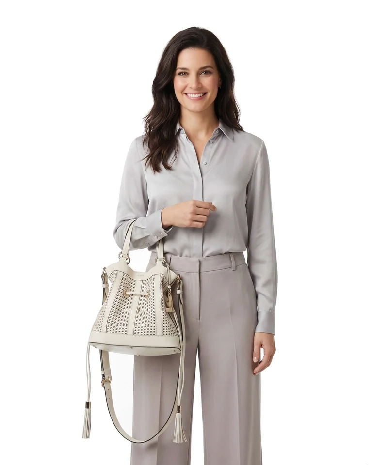 Lancel Premier Flirt M Bucket bolso de mano snow