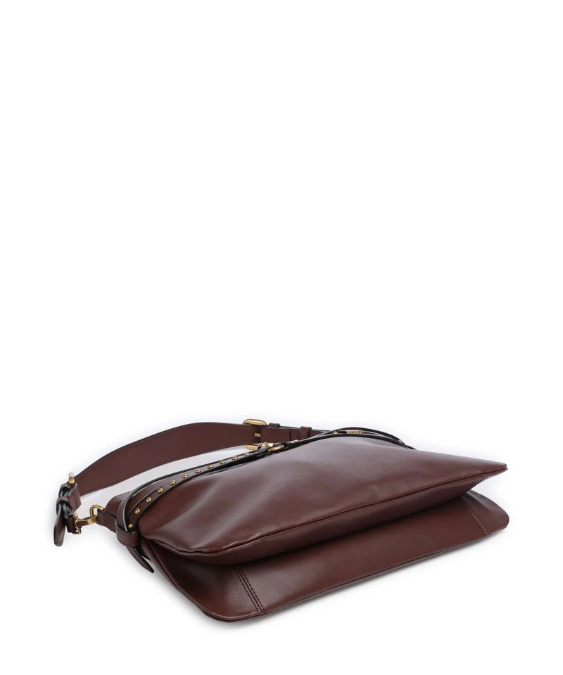 Pinko Belt Classic Bolso de hombro burgundy wine/antique gold
