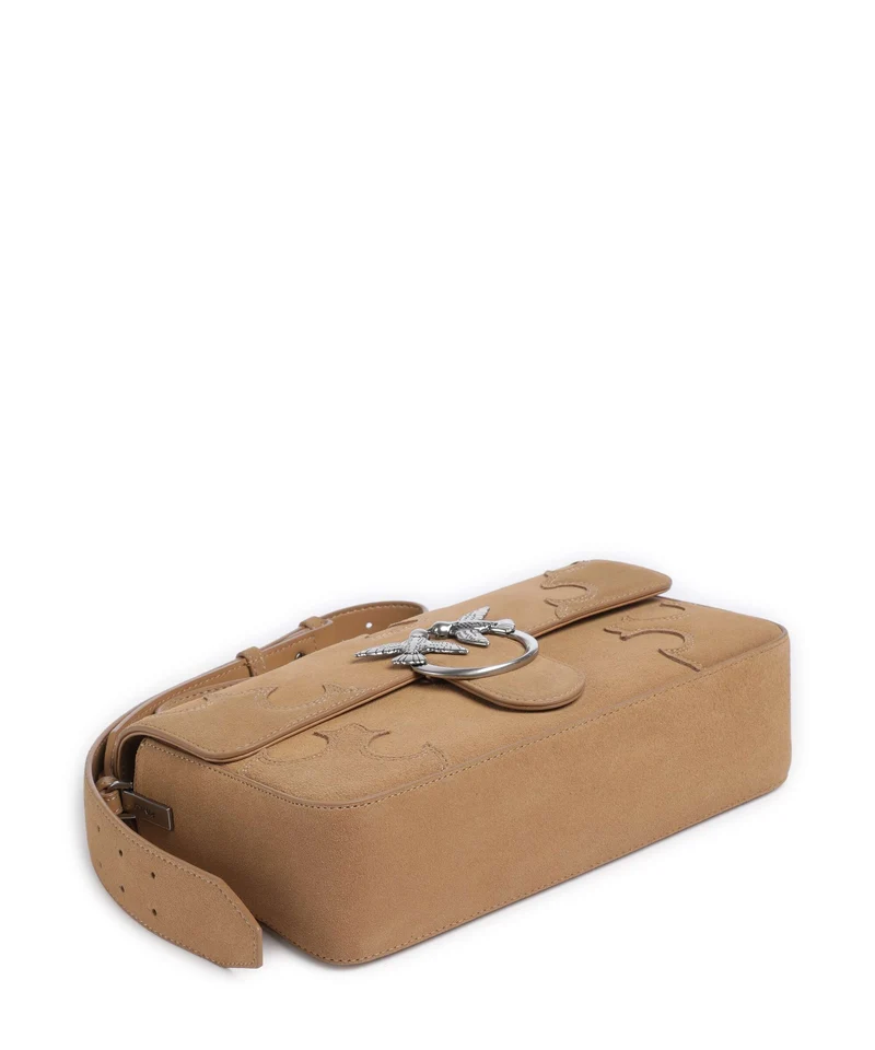 Pinko Love One Classic Slouchy Bolso de hombro beige/scoiattolo/old silver