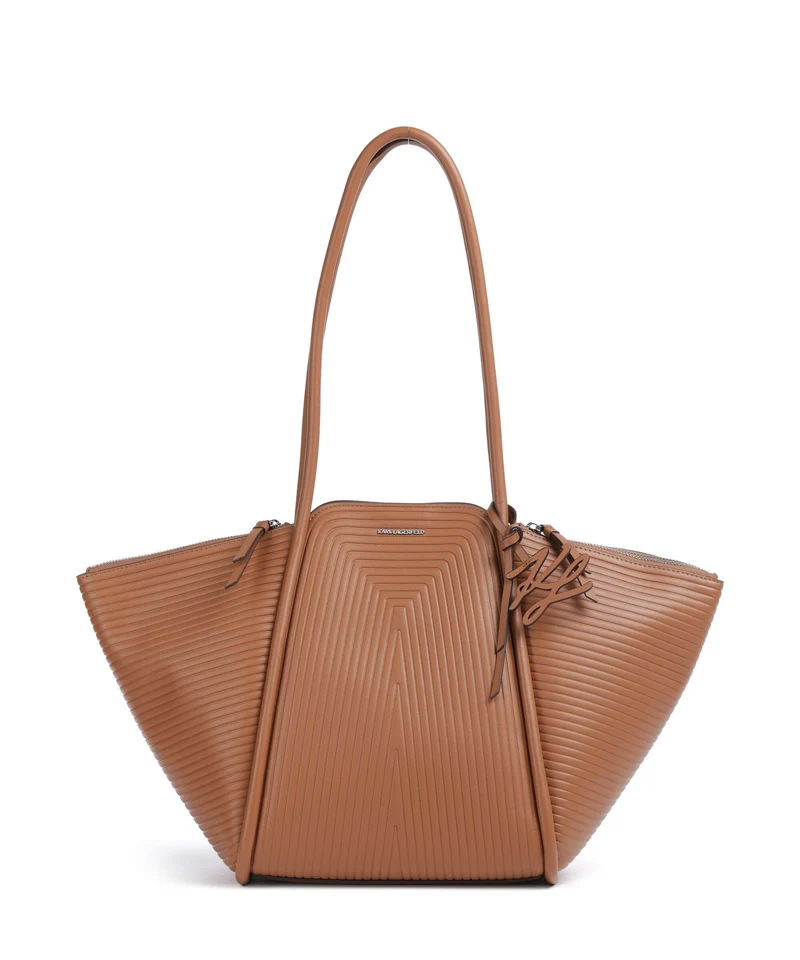 Karl Lagerfeld K/Wellen Medium Bolsa shopping dark tan