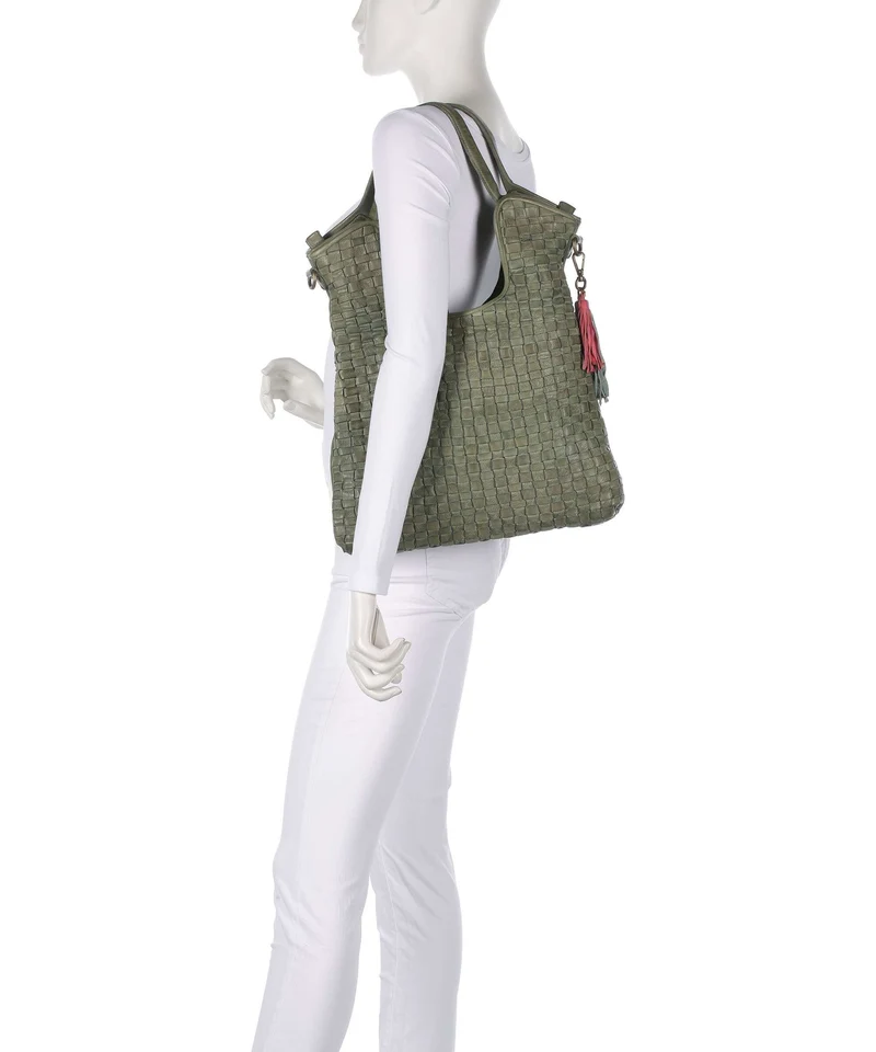 Taschendieb Wien Venusweg 3 Bolsa shopping green leaf