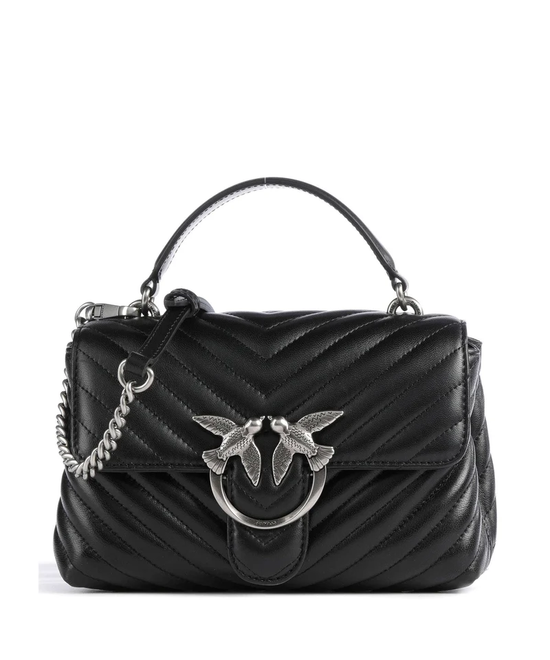 Pinko Love Lady Puff Mini Bolso de mano nero/old silver