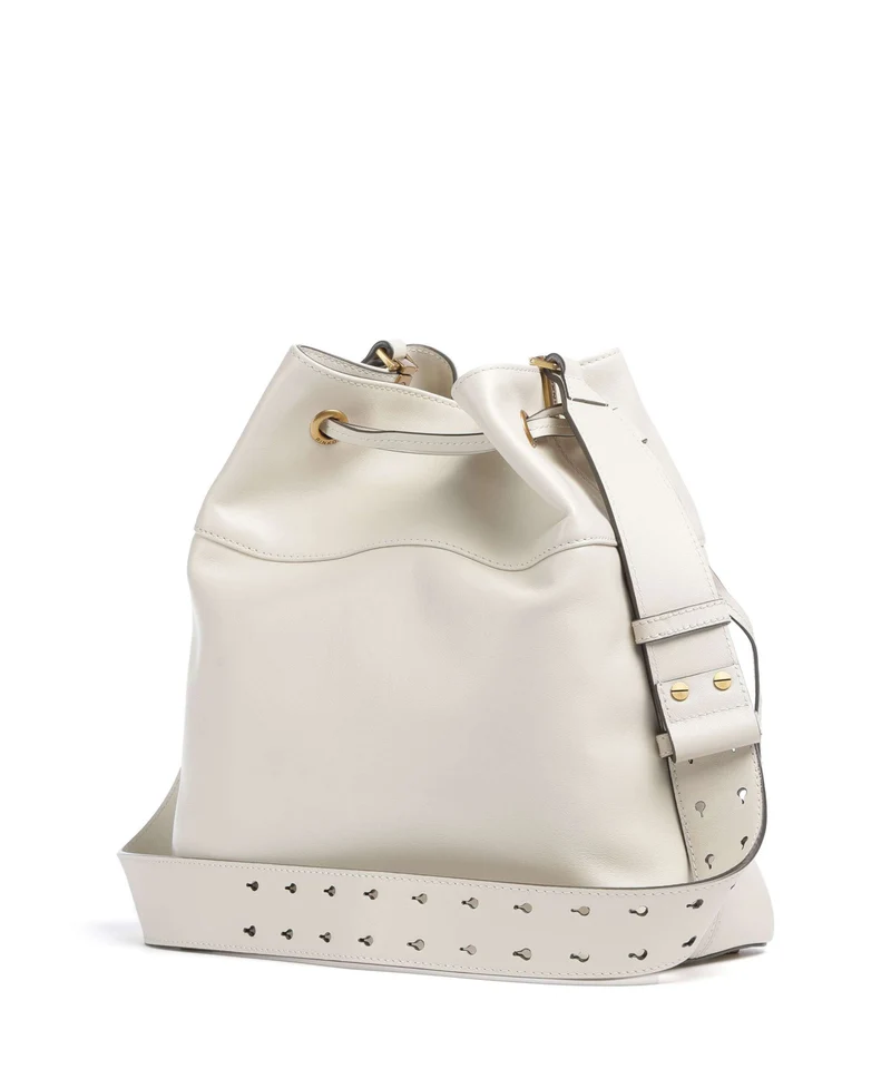 Pinko Secchiello Classic Bucket bolso de mano bianco seta/antique gold
