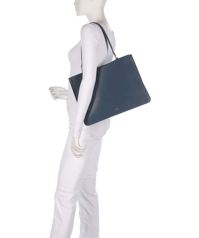 Furla Agata L Bolsa shopping grigio blu/nero