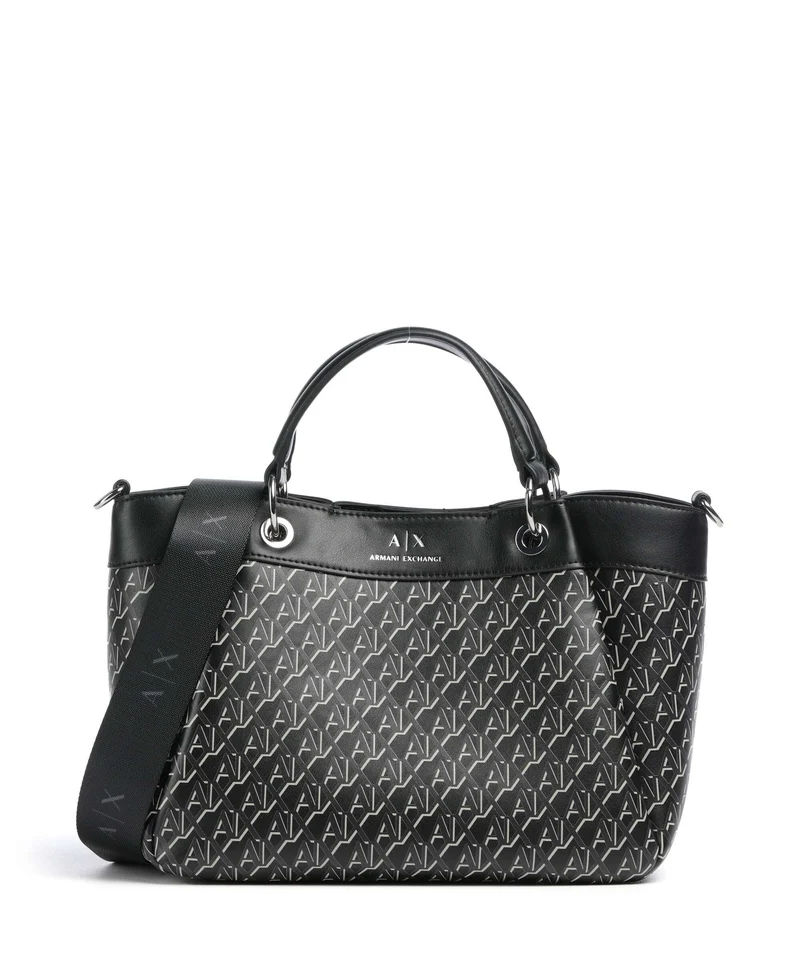 Armani Exchange Wave Monogram M Bolso de mano black