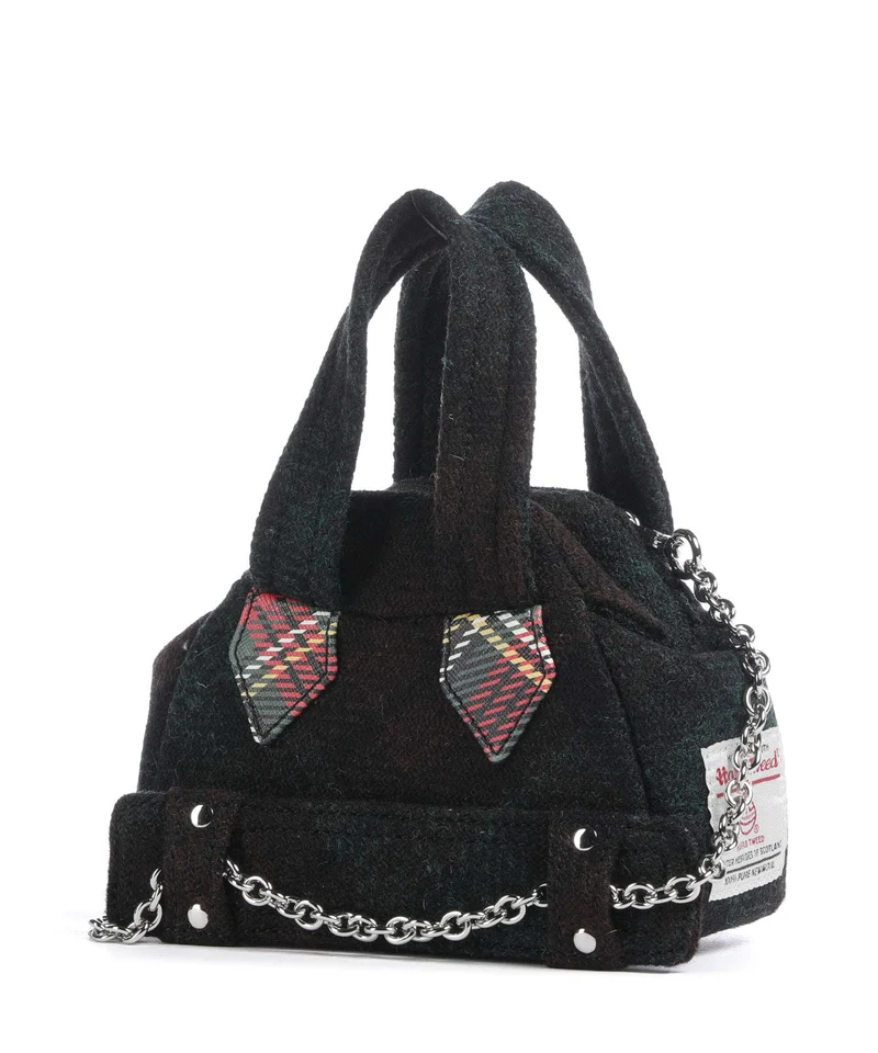 Vivienne Westwood Archive Harris Tweed Check Mini Bandolera dark check