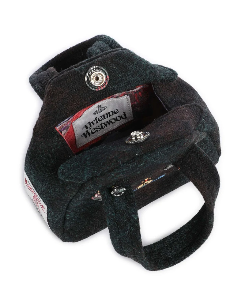 Vivienne Westwood Archive Harris Tweed Check Mini Bandolera dark check