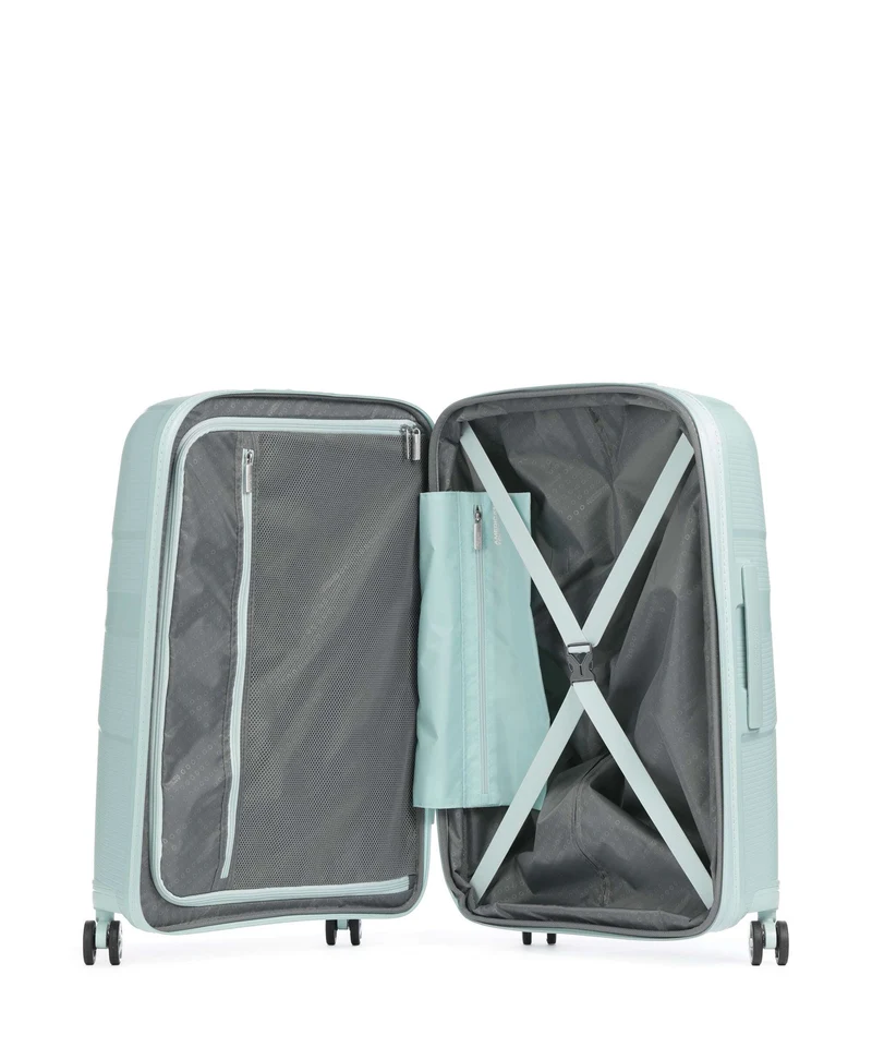 American Tourister Starvibe Maleta con 4 ruedas metallic surf blue