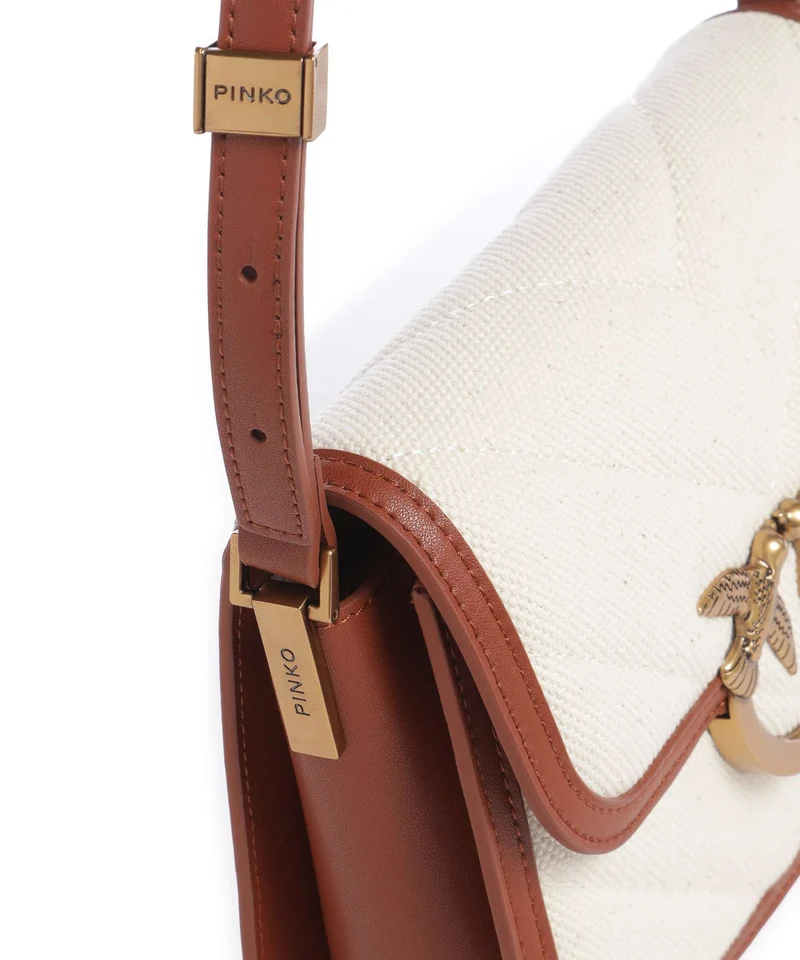 Pinko Love Box Mini Bandolera beige/marrone/antique gold