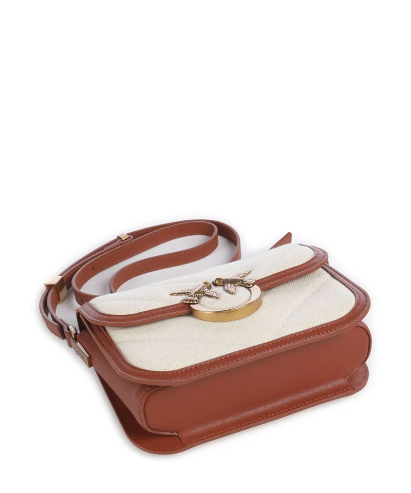 Pinko Love Box Mini Bandolera beige/marrone/antique gold