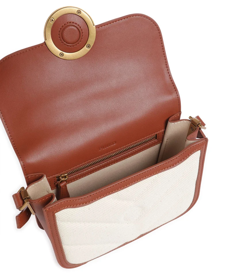 Pinko Love Box Mini Bandolera beige/marrone/antique gold