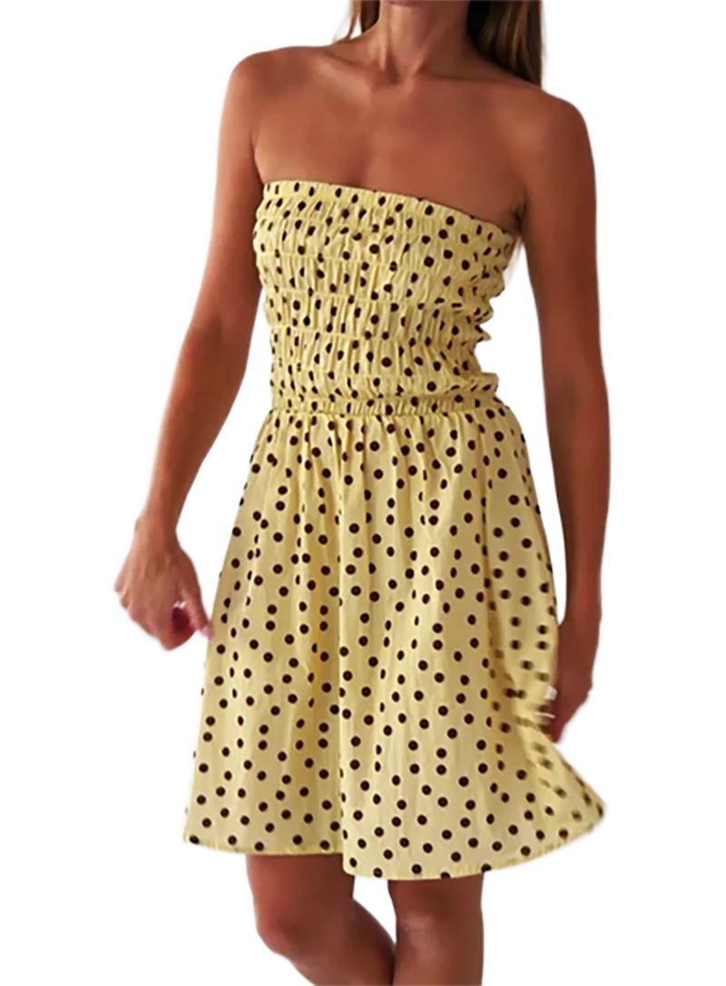 Vestido Emily Topos Amarillo Corto