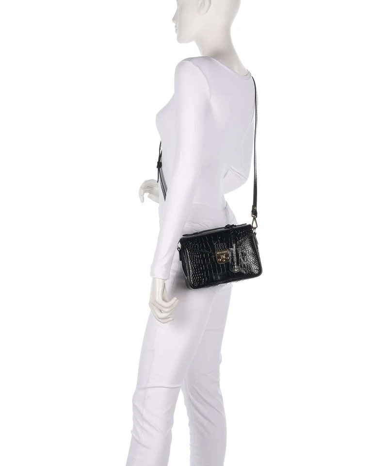 Maison Mollerus Croco Meyrin Bandolera classic schwarz