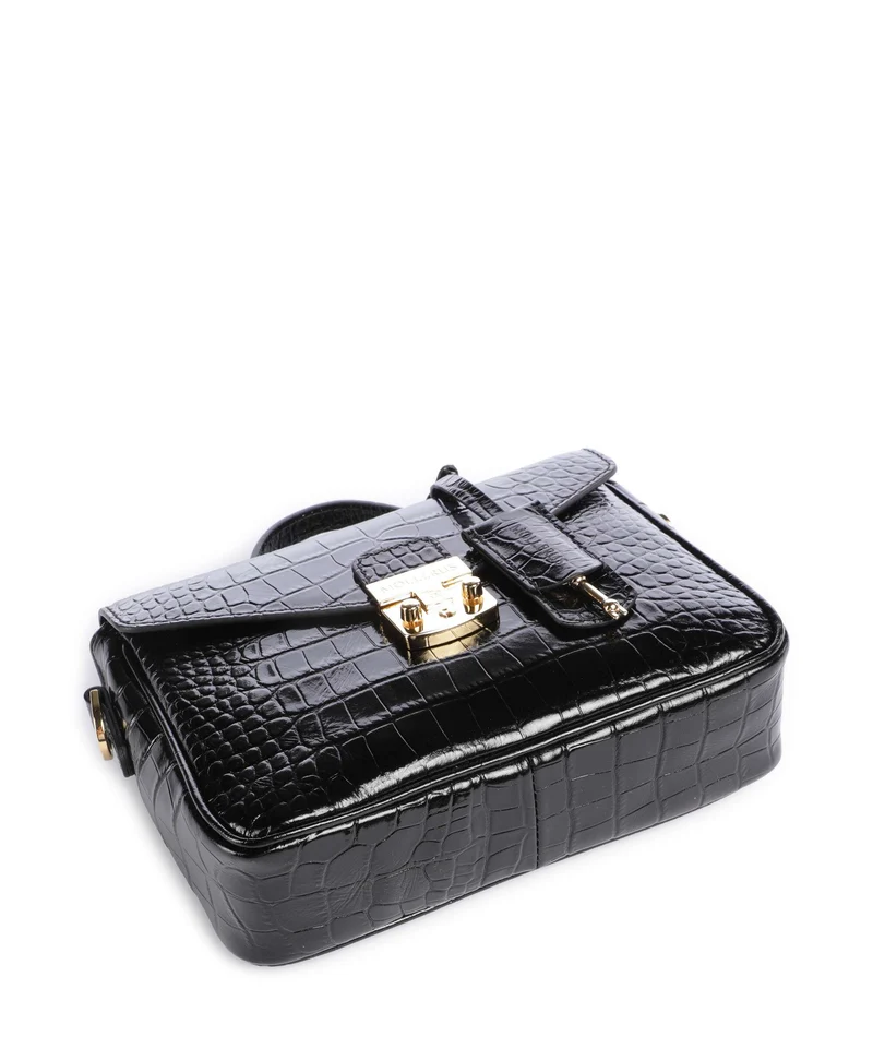 Maison Mollerus Croco Meyrin Bandolera classic schwarz