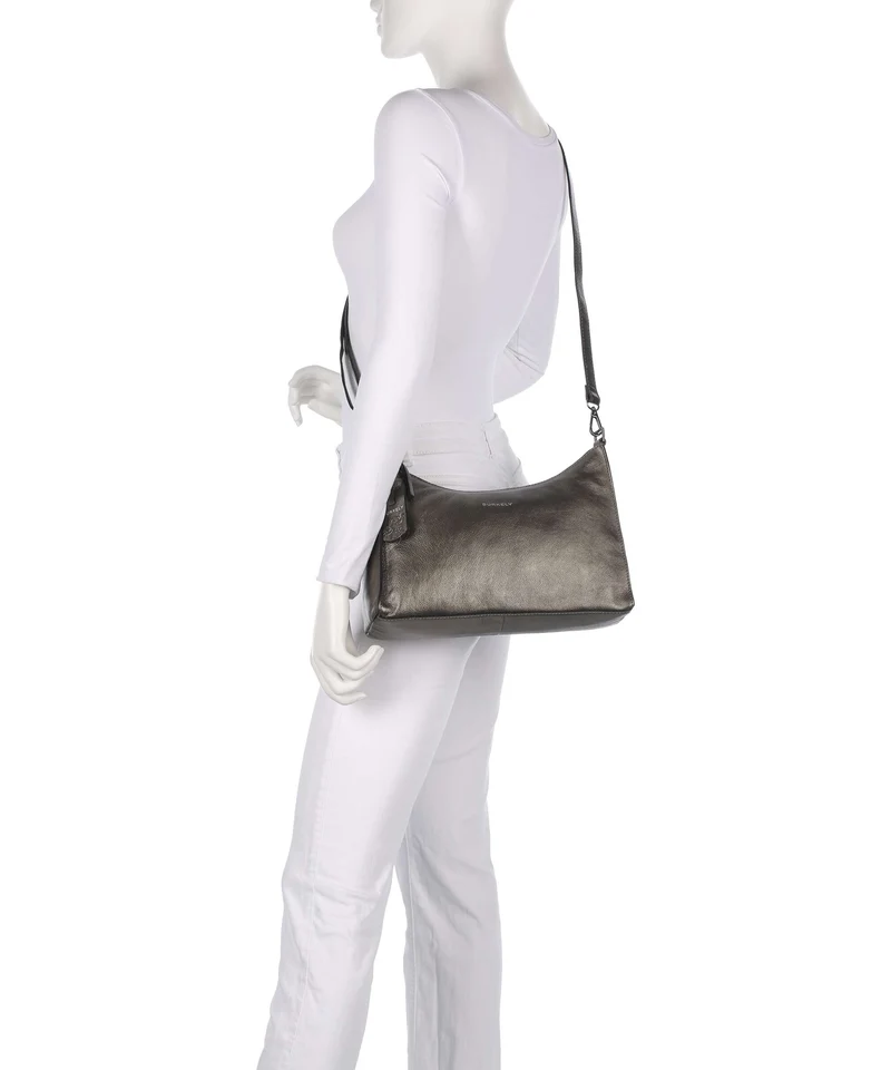 Burkely Creased Crystal Bolso de hombro gunmetal