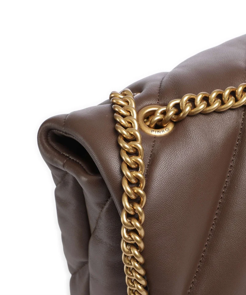 Pinko Love Puff Big Bolso de hombro marrone castano/antique gold