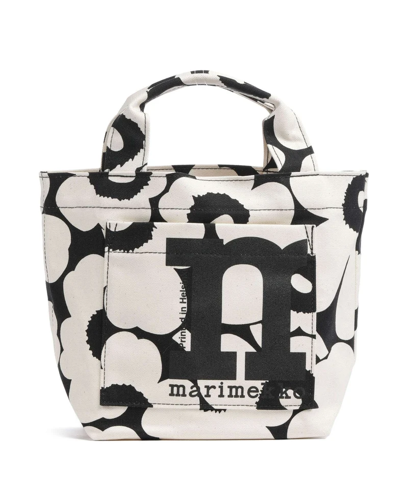Marimekko Mono Unikko Mini Bolso de mano cotton/black