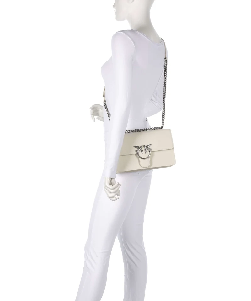 Pinko Love One Classic Bolso de hombro bianco seta/old silver