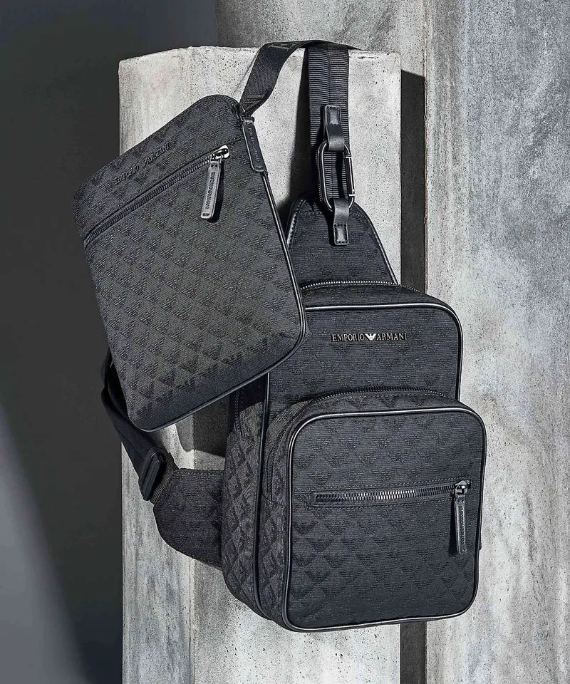Emporio Armani Omnia Jacquard Mochila sling black