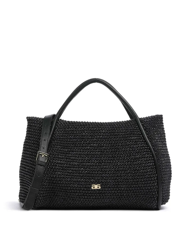 Abro Maglia Raffia Willow Bolso de mano black/gold