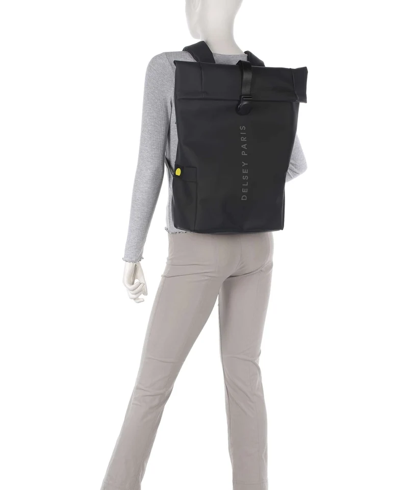 Delsey Paris Turenne Soft Mochila roll-top schwarz