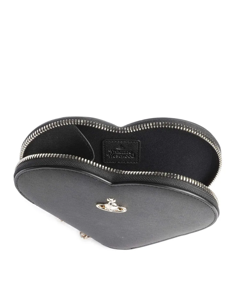 Vivienne Westwood Heart Saffiano Biogreen Bandolera black