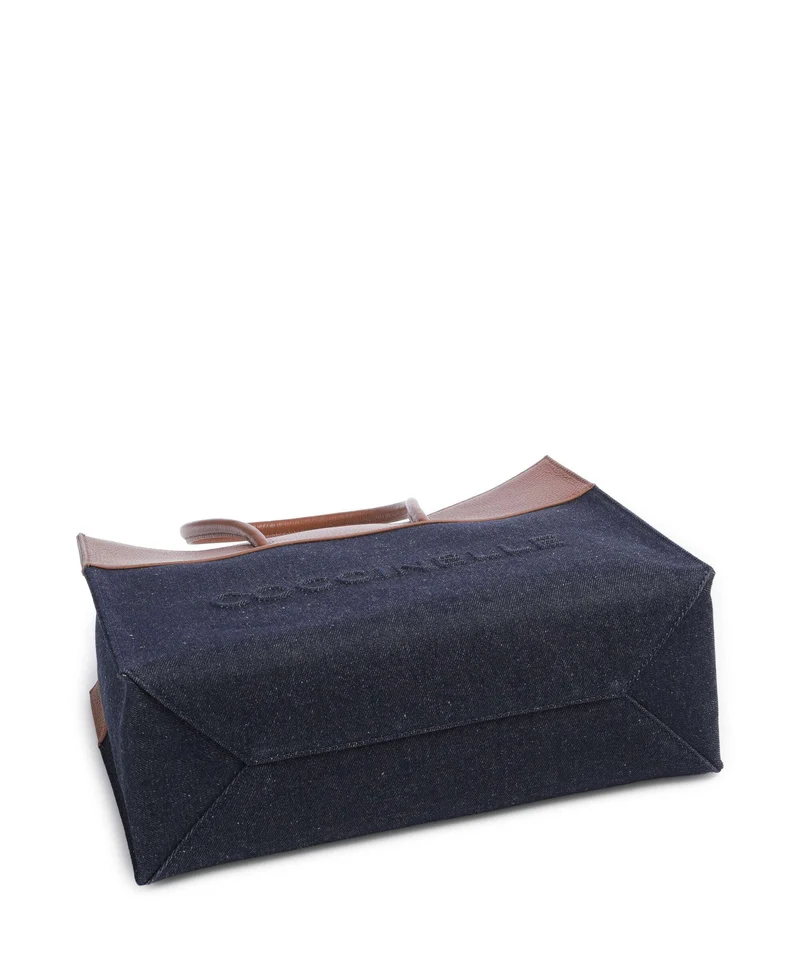 Coccinelle Myrtha Denim Bolsa shopping blue/cognac