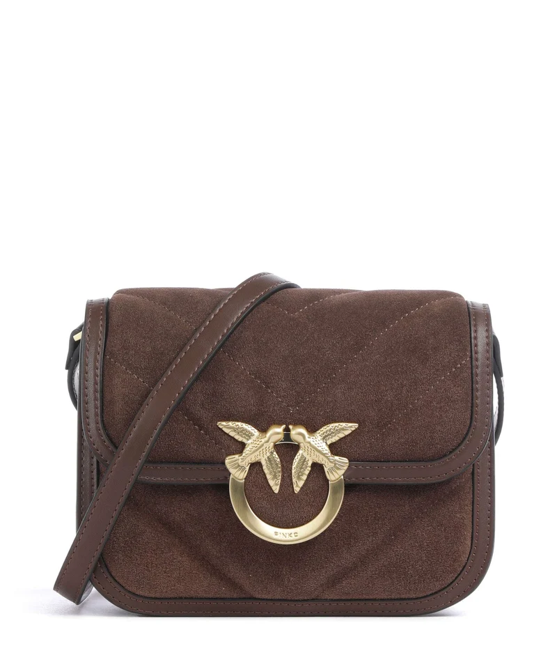 Pinko Love Box Bandolera marrone castano/matt gold