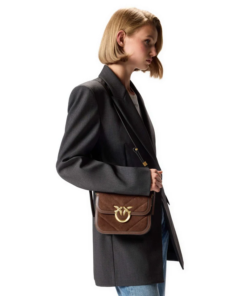Pinko Love Box Bandolera marrone castano/matt gold
