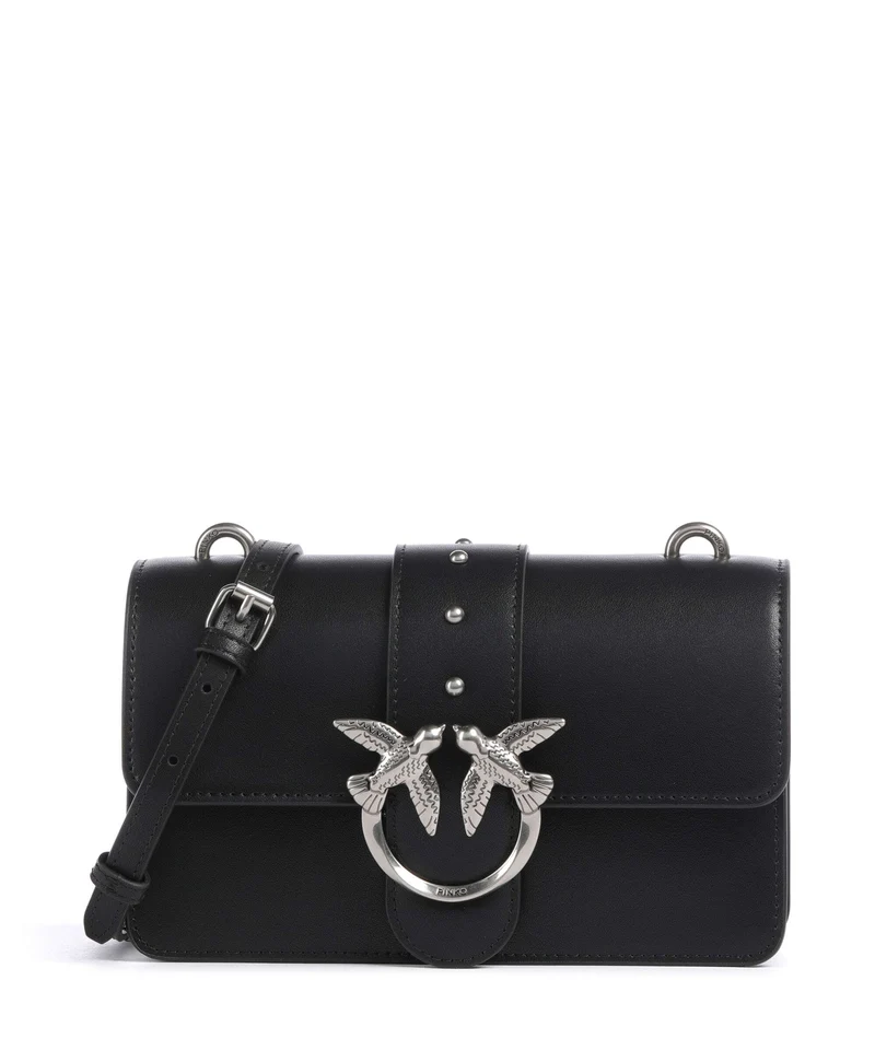 Pinko Love One Mini Bandolera nero/old silver