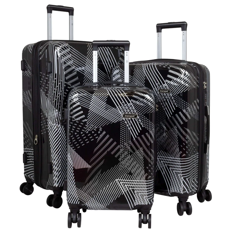 Poly-ABS Kofferset 3tlg 'Ravenna' schwarz