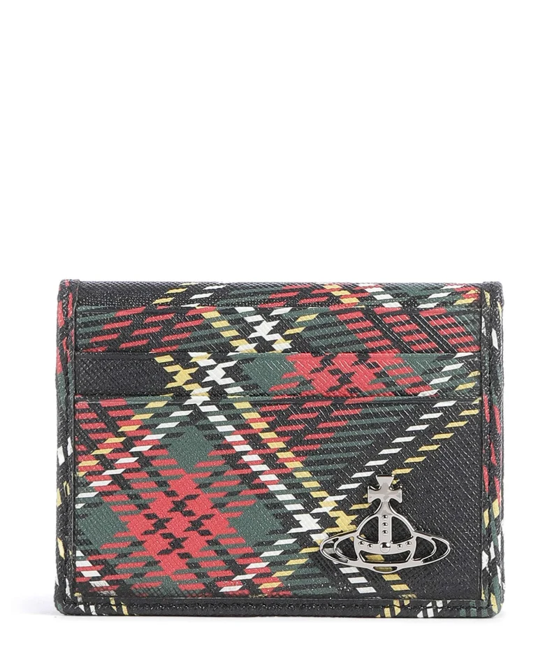Vivienne Westwood Saffiano Printed Tarjetero chelsea tartan